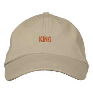 Brodée Casquette en coton réglable Kaki "ROI"