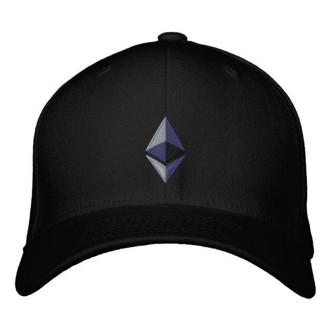 Brodée Casquette Flexfit du logo de l'Ethereum (Devant)