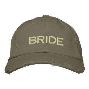 Brodée Casquette mariée en vert armée