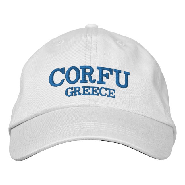 Brodée Casquette personnalisé Corfou Grèce (Devant)