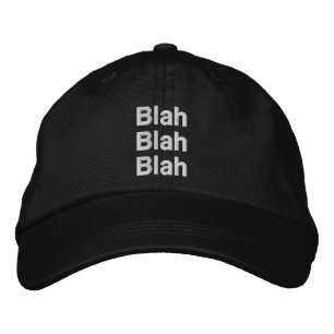 Brodée Casquette réglable personnalisée Blah, Blah, Blah