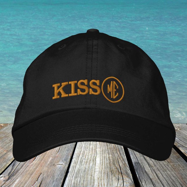 Brodée Casquette rétro "KISS ME" / Chapeau de camionneur  (Créateur téléchargé)