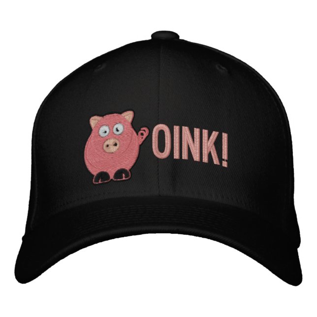 Brodée Casquette rose brodé de porc (Devant)