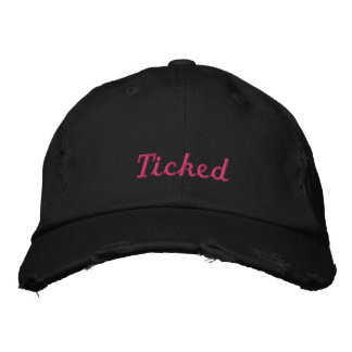 Brodée Casquette rose et noir de Lyme_Ticked - Kendelle