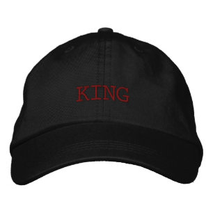 Brodée Casquette Trucker de couleur noire avec nom de roi