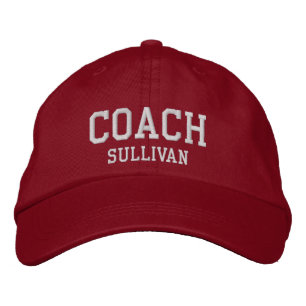Brodée Coach Nom personnalisé Casquette brodé - Rouge