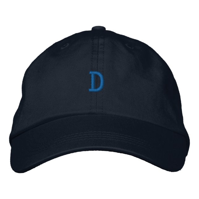 Brodée Coton Initial D -Lettre Monogramme Casquette (Devant)
