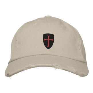 Brodée Crussader Cross Distressed Baseball Casquette