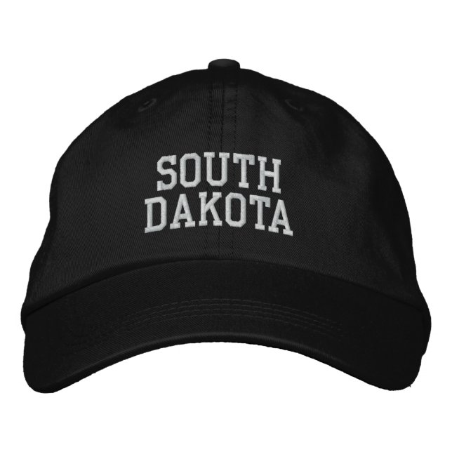 Brodée Dakota du Sud brodé Casquette ajustable noir (Devant)