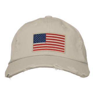 Brodée Drapeau américain brodé Casquette en détresse
