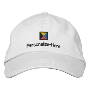 Brodée Drapeau nautique "Z" Casquette du bateau personnal