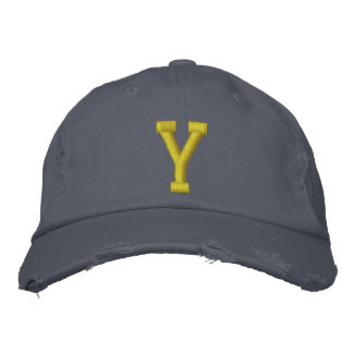 Brodée Épeler la lettre initiale Y Casquette de balle