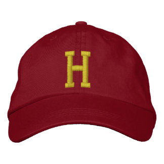 Brodée Étiqueter la lettre initiale H Casquette de balle