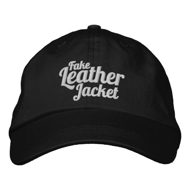 Brodée Fausse veste en cuir - casquette (Devant)