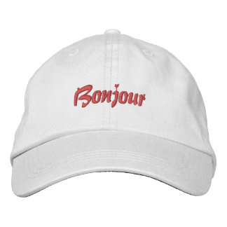 Brodée Français Casquette de baseball Bonjour