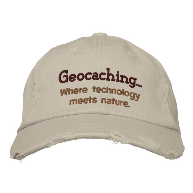 Brodée Geocaching Tech+Nature Casquette brodé (Devant)