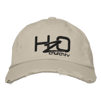 Brodée H2OChurch.tv - Casquette brodé Denim en détresse