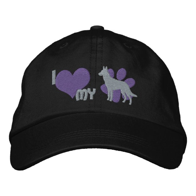 Brodée I Love my Belgian Malinois Embroder Casquette (Gre (Devant)