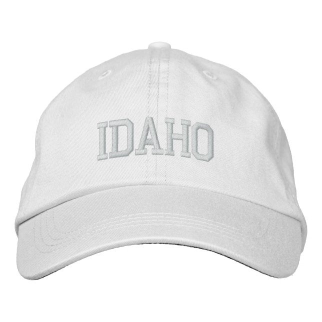 Brodée Idaho brodé Basic Ajustable Casquette Blanc (Devant)