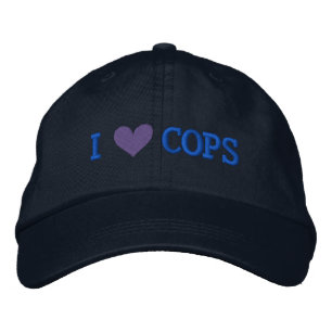 BRODÉE J'AIME LE CASQUETTE COPS