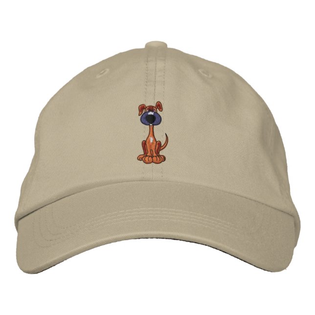 Brodée Jote Brown Chien Chien Brodé Casquette (Devant)