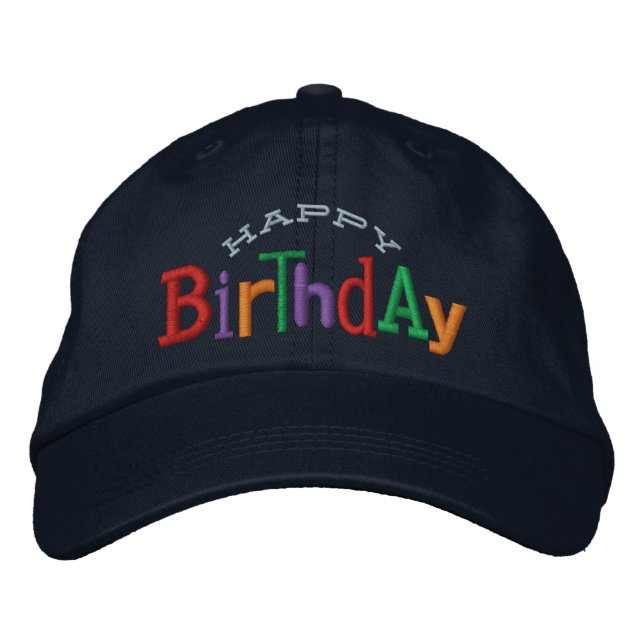 Brodée Joyeux Casquette de broderie d'anniversaire (Devant)