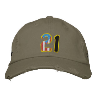 Brodée Le grand numéro 21 brodé Casquette en détresse