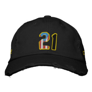Brodée Le grand numéro 21 brodé Casquette en détresse