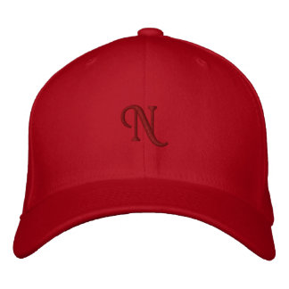 Brodée LETTRE N DE FLEUVE ROUGE MONOGRAPHIQUE Casquette i