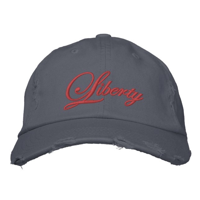 Brodée Liberty Brodé Casquette (Rouge) (Devant)