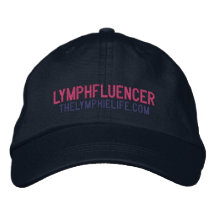 "Lymphfluencer" Casquette brodé (texte rose)