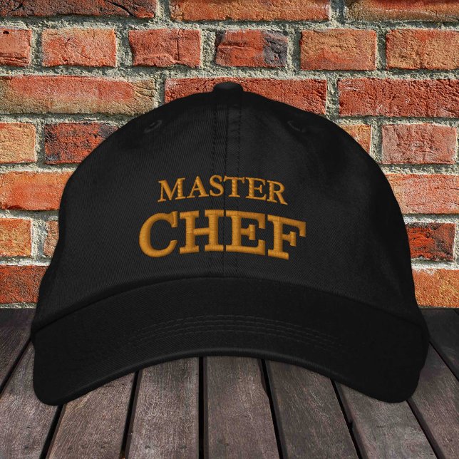 Brodée MASTER CHEF brodé baseball casquette or / noir (Créateur téléchargé)
