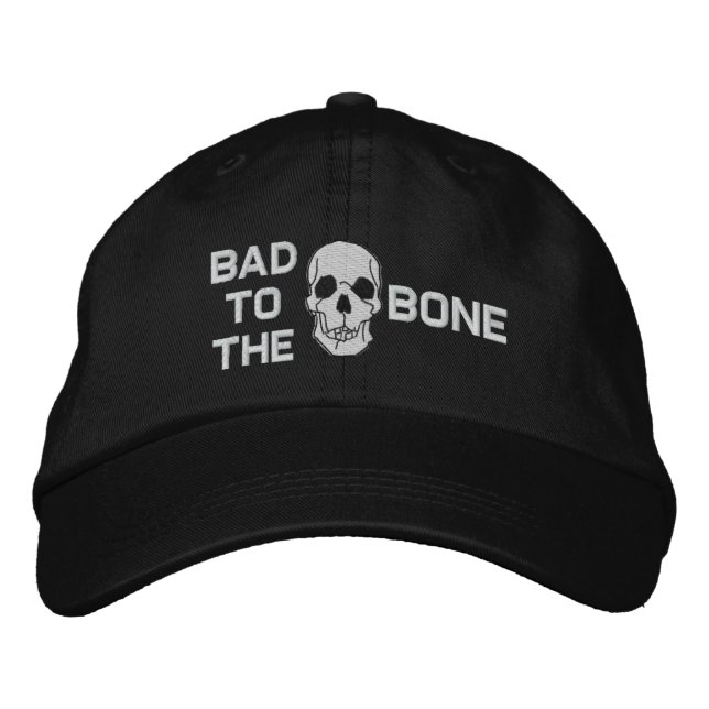 Brodée Mauvais au Casquette brodé du crâne os (Devant)