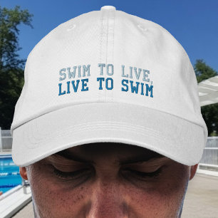 Brodée Nager pour vivre, vivre pour nager casquette brodé