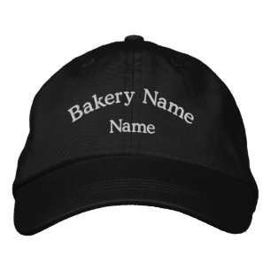 Brodée Nom de la boulangerie Casquette noir brodé