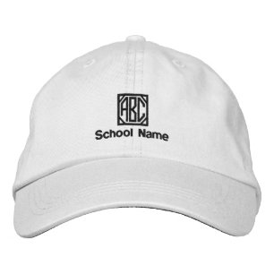 Brodée Nom de l'école, vos initiales - Casquette brodé