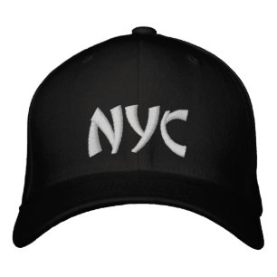 Brodée NYC Nom personnalisé Casquette de baseball noir et