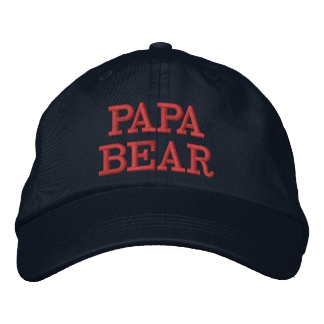 Brodée Papa Bear Casquette | Don du jour du père (Devant)