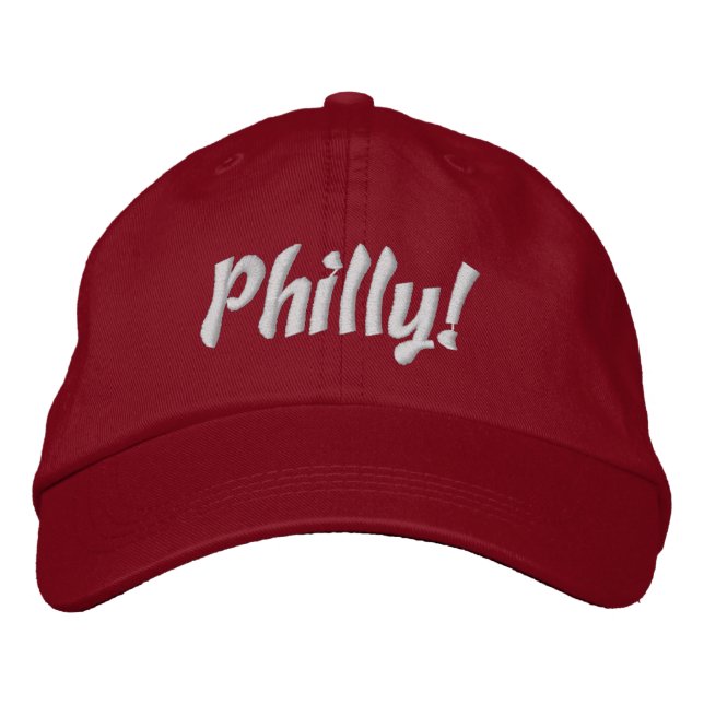 Brodée Philly ! Casquette en rouge et blanc (Devant)