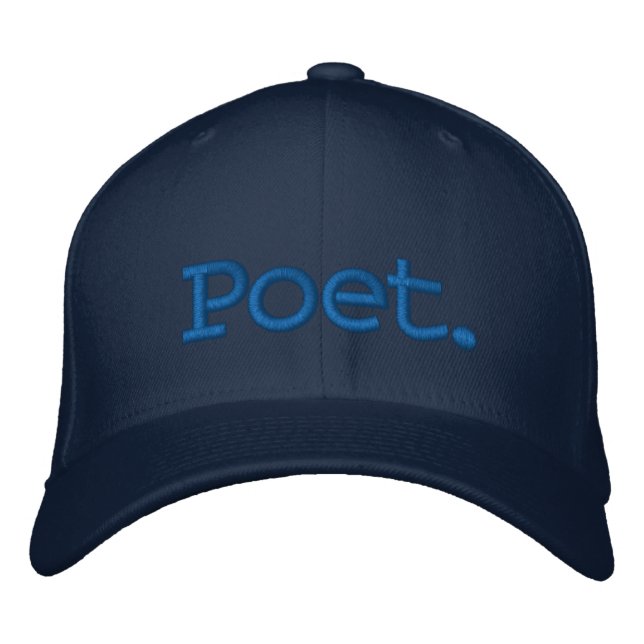 Brodée Poète. Casquette de baseball brodé (Devant)