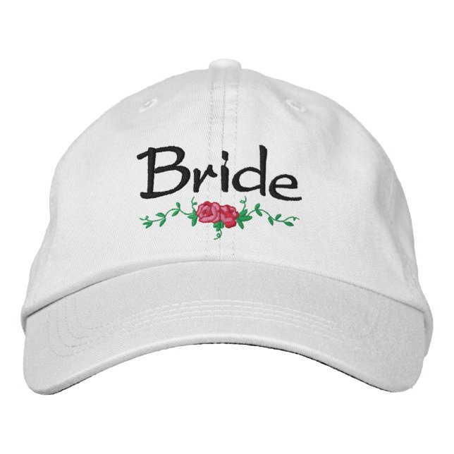 Brodée Roses et vignes Brodés Mariage Casquette (Devant)