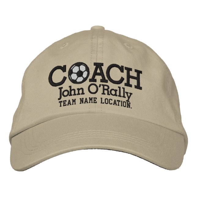Brodée Soccer Personnaliser Coach Nom du Casquette Équipe (Devant)