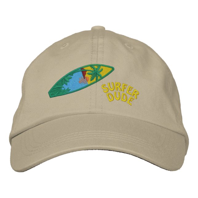Brodée Surfer Dude Casquette brodé (Devant)