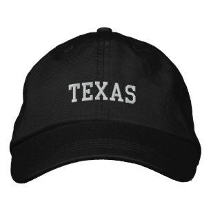 Brodée Texas brodé Casquette ajustable noir