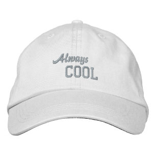 Brodée TOUJOURS Casquette COOL (blanc avec rose)