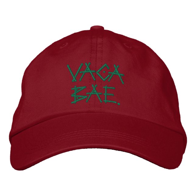 Brodée Vaca Bae Stone Age Script Trending Casquette (Devant)