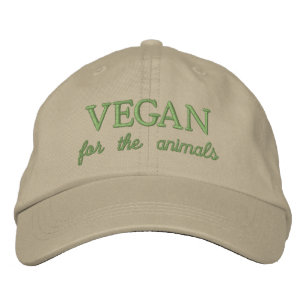 Brodée Vegan pour les animaux casquette brodé beige