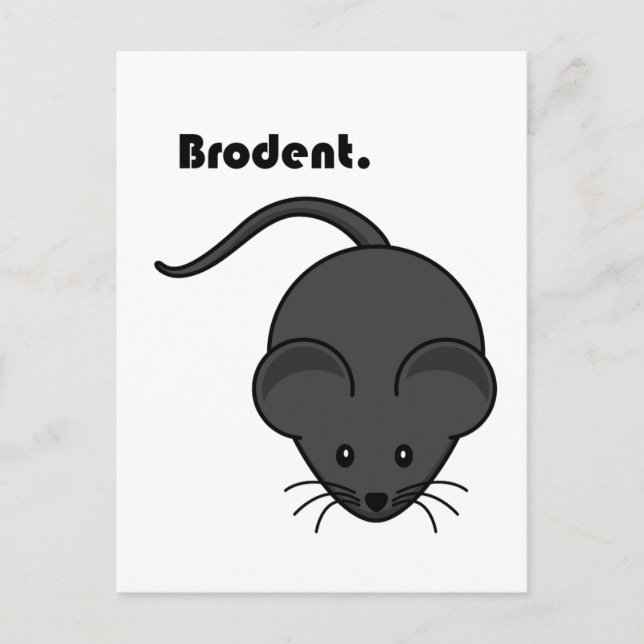 Brodent Bro Cartoon, Funny Gray Rat oder Mouse Pub Postkarte (Vorderseite)