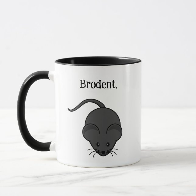 Brodent Bro Cartoon, Lustiger Grauer Ratte oder Ma Tasse (Links)