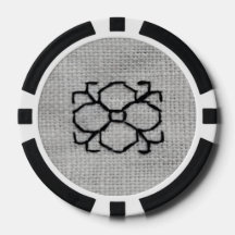 broderie blackwork jeton de poker